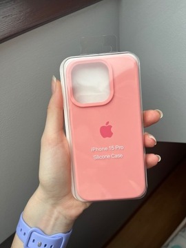 Case iPhone 15 Pro etui silikonowe logo apple