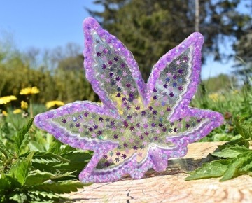 Popielniczka artystyczna Purple Cannabis Art-hemp