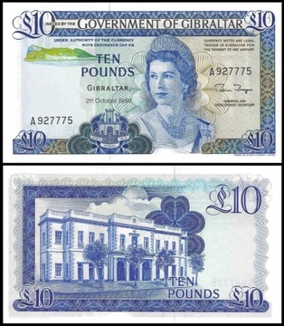 * GIBRALTAR 10 funtów 1986 P-22b stan UNC