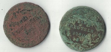 Austria 1 krajcar, 1782 i 1790, 2 szt., znak B+S
