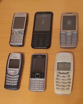 Telefony komórkowe Nokia 6szt. różne modele. Cena za 6 szt.