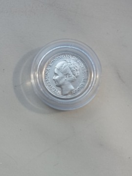 Holandia 10 cent 1944 r Wilhelmina srebro 