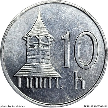 10 halerzy 1999, Słowacja
