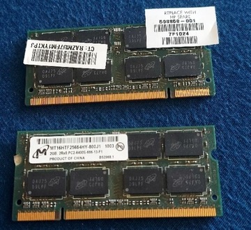 Pamięć RAM 2x2GB DDR2 800 MHz mt16htf25664hy-800j1