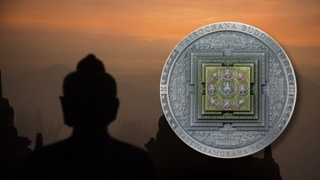 VAIROCHANA BUDDHA MANDALA 3 Oz Silver Coin Colored
