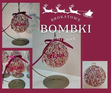 BROKATOWE bombki - zawieszki