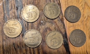 Monety 5 zł 1982, 1984 i 1985