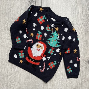 H&M 68cm 4-6m sweter, sweterek świąteczny, święta