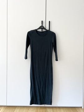 Terranova ciemnozielona sukienka midi S