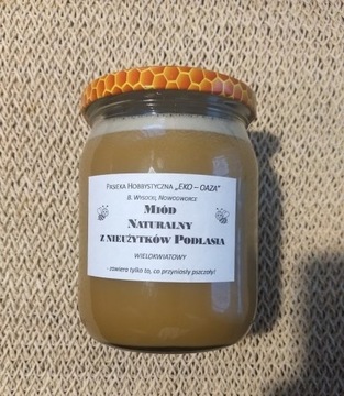 Miód naturalny wielokwiatowy z Podlasia, 0,720 L