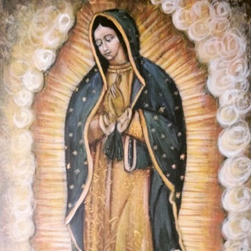 Ikona pisana Matka Boża z Guadeluppe, 20 x 30 cm