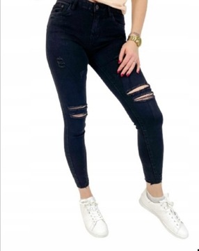 Spodnie jeansowe czarne elastyczne Re-Dress xs 34