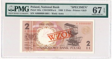 2 złote 1990 WZÓR  - PMG 67 EPQ