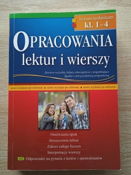 Opracowania lektur i wierszy klasa1-4 liceum/tech.