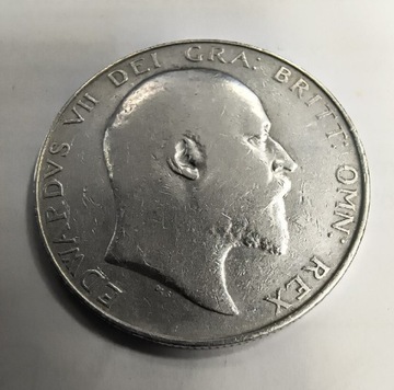 Half crown 1/2 koronyi Edward Vll 1908 r srebro pr 925