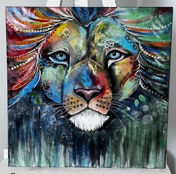 Obraz „Kolorowe zwierzę” malowany ręcznie