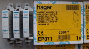 HAGER 236071 EP071 styk pomocniczy 1-modułowy 2A 