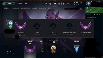 Konto EUW Ranga Master 1lp