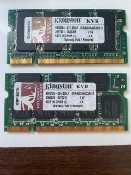 Pamięć RAM DDR Kingston 1G i 512 mb