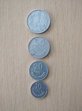 1 zł,50 gr ,20 gr,10 gr 1977 r