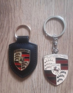 Brelok Porsche metal skóra 