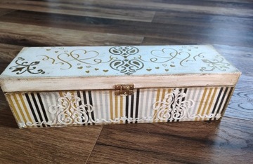 Skrzynka szkatułka pudełko na wino prezent DIY