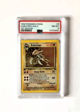 PSA8 Pokemon Kabutops Holo Fossil 9/62 1st edition