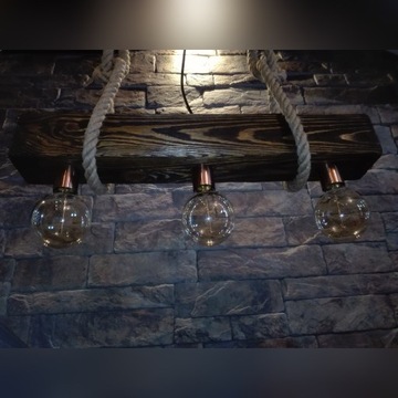 Lampa wisząca loft, stara belka