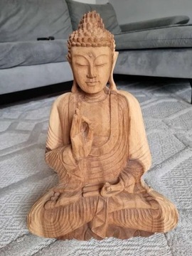 Budda buddha drewno egzotyczne suar rzeźba 42 cm