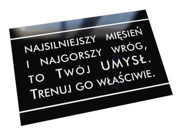 Metal tabliczka motywacyjny cytat trening umysłu