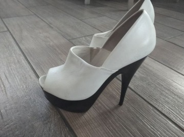 Szałowe białe buty Skóra naturalna r.38
