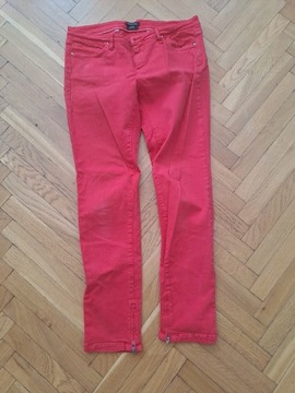 Czerwone spodnie Massimo Dutti 36/38 jeansowe slim