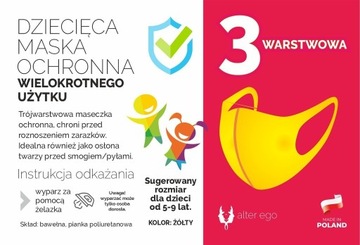 Dziecięca maska ochronna na twarz (5-9 lat)