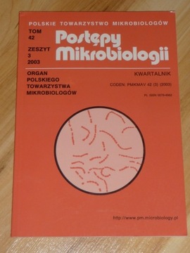 POSTĘPY MIKROBIOLOGII zeszyt 3, tom 42, rok 2003