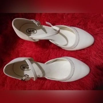 Buty ślubne  białe cyekonie 36