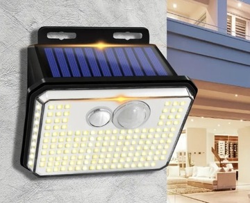 Oświetlenie solarne lampa LED z czujnikiem,178led