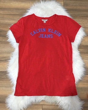 Czerwony t-shirt Calvin Klein L