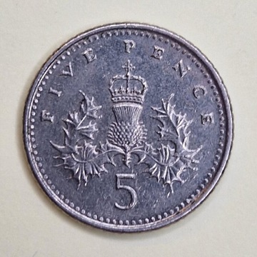 Wielka Brytania 5 pensów, 1996
