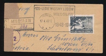 1948 PL, koperta polecona R-MIŁOSŁAW, 