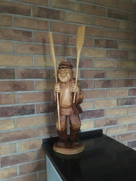 Rzeźba Rybaka - 52 cm, drewno