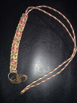 Smycz do kluczy paracord handmade rasta rainbow