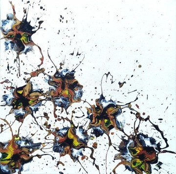 7 ognistych dynamicznych kwiatów ręcznie malowane