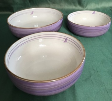 Ceramiczne zestaw salaterek z lat 80- tych
