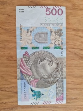 Banknot Seria AA 000XXXX Niski numer