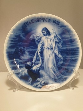 Zabytkowy talerz z Jezusem i rybakami rok 1921