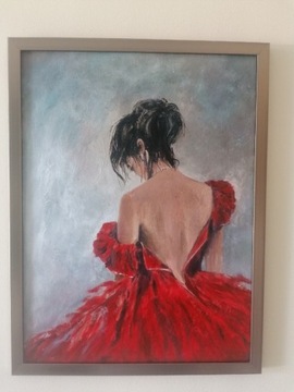 Obraz ręcznie malowany wykonany kobieta prezent