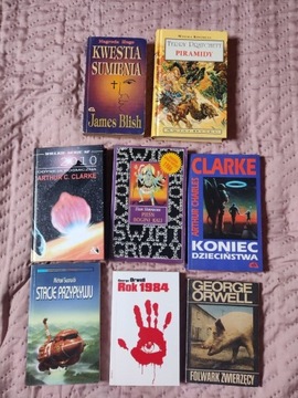 ZESTAW 8 x SF/F/H Clarke Pratchet Orwell Simmons