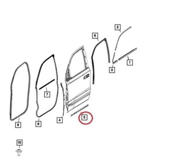 Uszczelka dolna drzwi RAM 1500 68291611AA