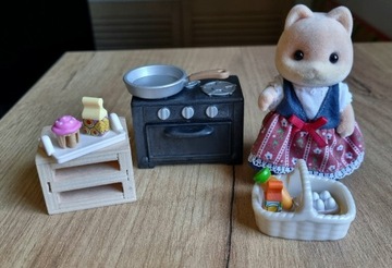 Figurka piesek Sylvanian families piekarnik koszyk