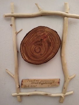 Obraz drewniany przekrój poprzeczny sumaka octowca